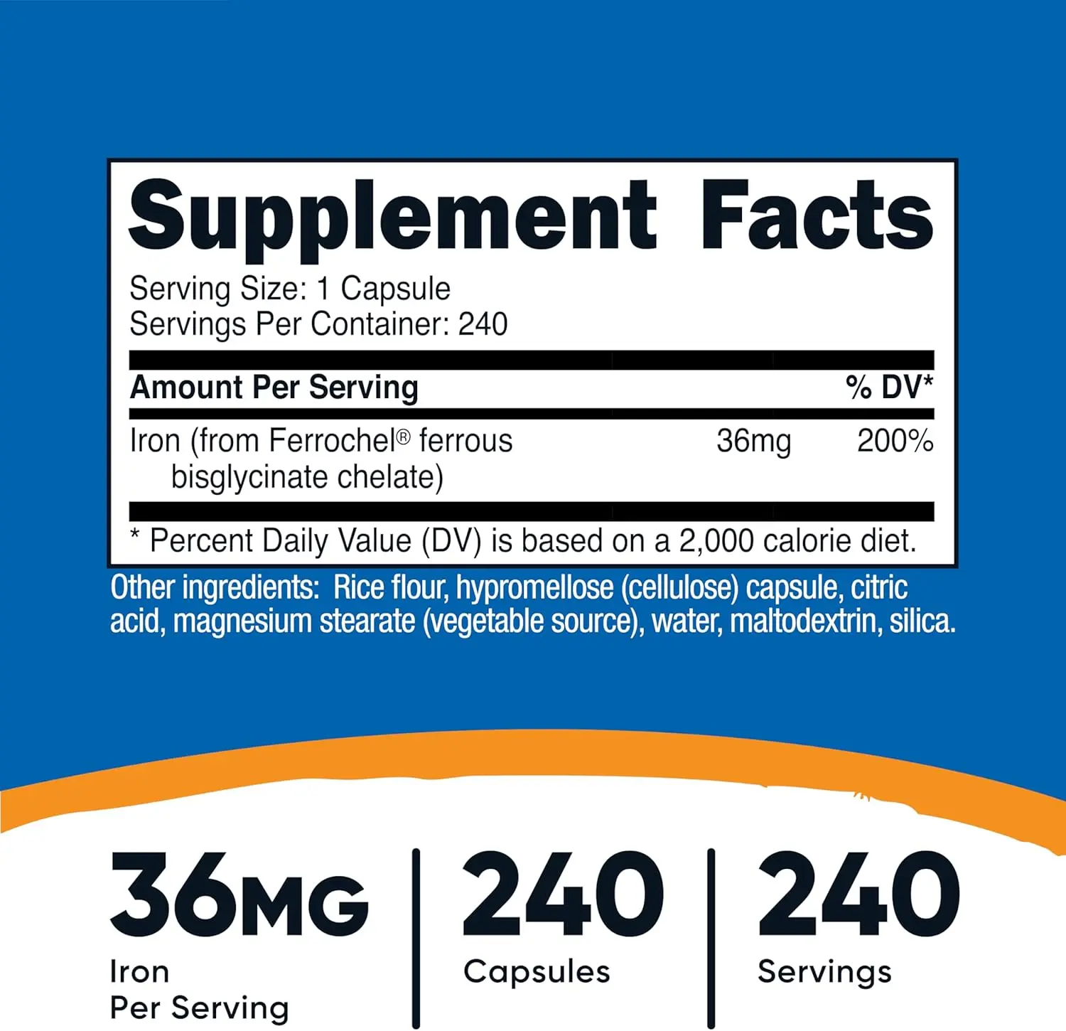 Nutricost Iron Chelate From Ferrochel Capsules